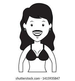 summer time woman in bikini vector illustration