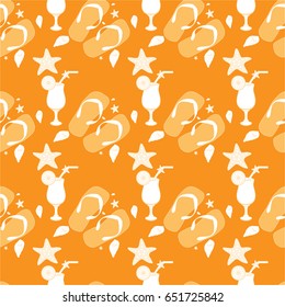 Summer time-beach-sapatos-cocktail-shells. Seamless pattern