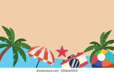 Summer Times background  flat illustration full size 