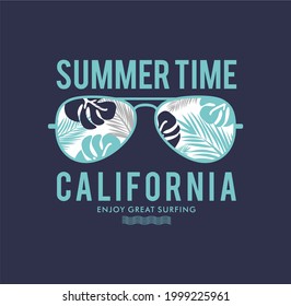 Summer Times,Los Angeles, California typography for t-shirt print , vector illustration