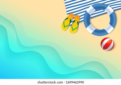 summer top view beach. vector, illustrator