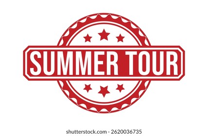 SUMMER TOUR rubber stamp on white background. SUMMER TOUR Stamp.