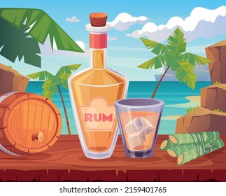 Summer tourist resort bar pub on sea beach concept. Cocktail party concept. Vector flat cartoon graphic design illustration