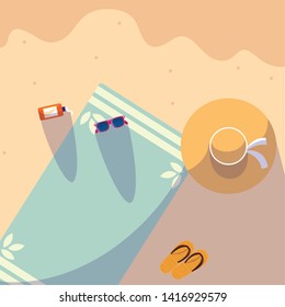summer towel in the beach design