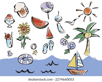 A summer tradition. Hand drawn vector illustration.