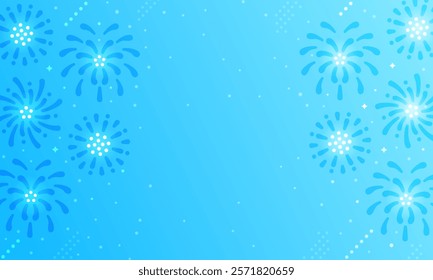 A summer tradition. Vector illustration of a gorgeous fireworks display in the night sky.