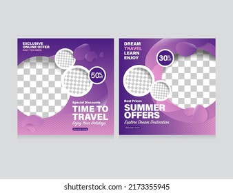 Summer Travel Banner. Summer Offers, Time to Travel.