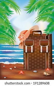 Summer travel banner, vector illustration