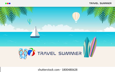 Summer Travel To Beach Background Design Suitable For Business Website Poster Banner Wallpaper