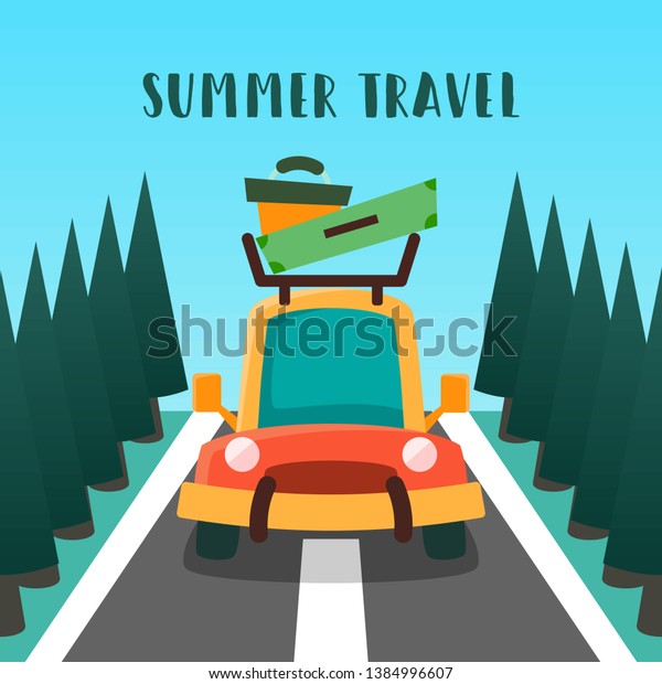 Summer Travel Car Vector Illustration for Poster
Design and Another
Purpose