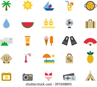 Summer & Travel colored glyph icons