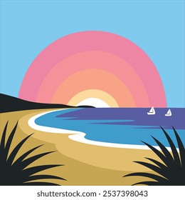 Sommer- und Reisekonzept Design. Saubere Landschaft von Meer und Strand.