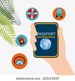 Summer and travel design over white background, vector illustration.