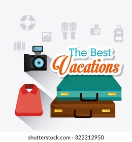 Summer and travel design over white background, vector illustration.
