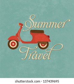 Summer Travel Design - Red Scooter