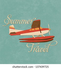 Summer Travel Design - Retro Plane