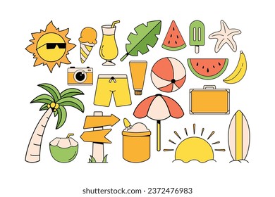 Summer and Travel Doodle Illustration