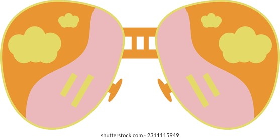 Summer Travel Element Beach Fun Colorful Sunglass Illustration