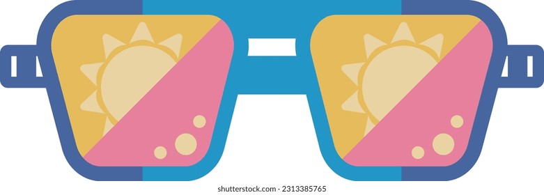Summer Travel Element Beach Fun Colorful Sunglass Illustration