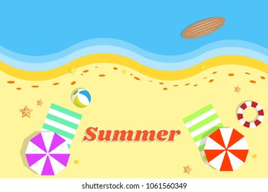 Summer and travel flat banner template, Vector illustration EPS10.