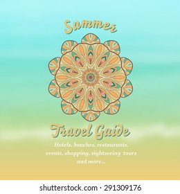 Summer travel guide advertising design, vector