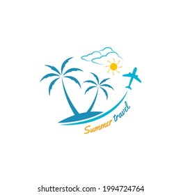 Summer travel icon logo vector design