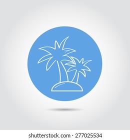 Summer and travel icon - palm tree. Travel design. Logo. 