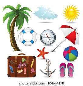 Summer and travel icon set