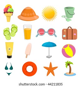 Summer and Travel Icon Set.