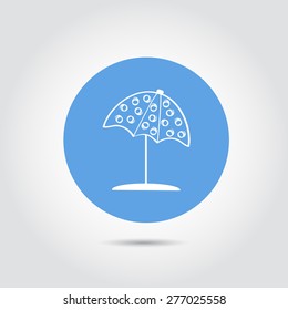 Summer and travel icon - sunshade. Travel design. Logo. Vector illustration.