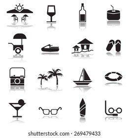 Summer and travel icons, vector.