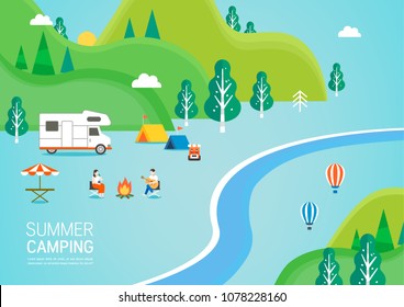 Summer travel illustration