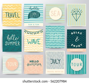 Summer and travel illustration set