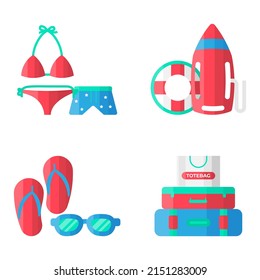 Summer Travel illustration set Vector Flat design