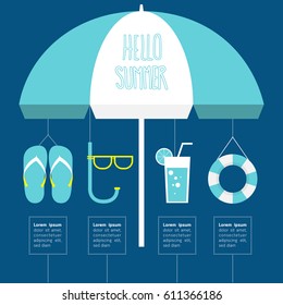 Summer and travel infographic elements template.