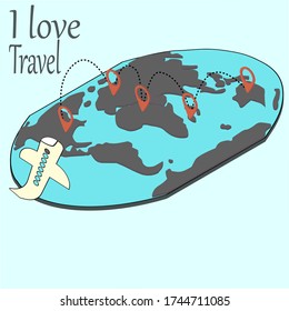  Summer travel. Isolated vector illustration