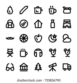 Summer and Travel Line Vector Icons 4