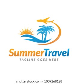 summer travel logo icon vector template