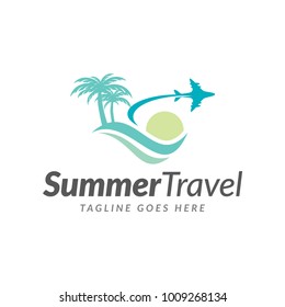 summer travel logo icon vector template