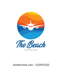 summer travel logo icon vector template
