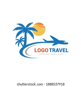 Summer Travel Logo Icon Vector Template Stock Vector (Royalty Free ...