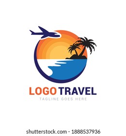 Summer Travel logo icon vector template.