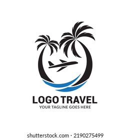 summer travel logo icon vector template.