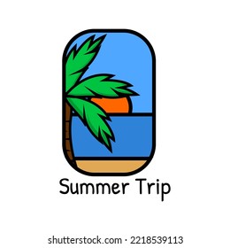 summer travel logo icon vector template