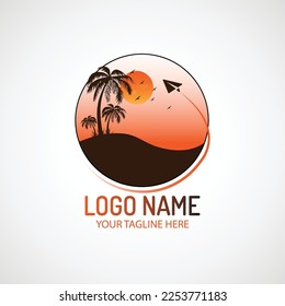 Summer travel logo icon vector template, Travel logo design