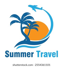 summer travel logo icon vector template illustration design