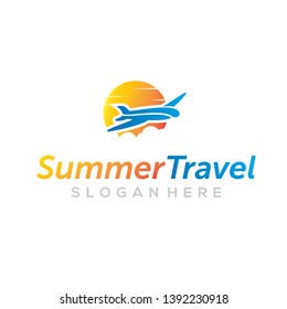 summer travel logo vector inspiration