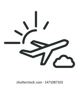 summer travel - minimal line web icon. simple vector illustration. concept for infographic, website or app.