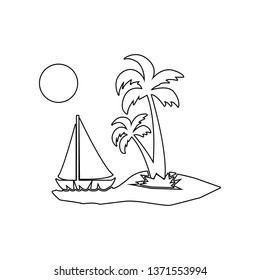 summer travel on yacht icon. Element of Beach for mobile concept and web apps icon. Outline, thin line icon for website design and development, app development
