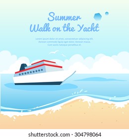 Summer travel on yacht illustration, Walk on the Yacht